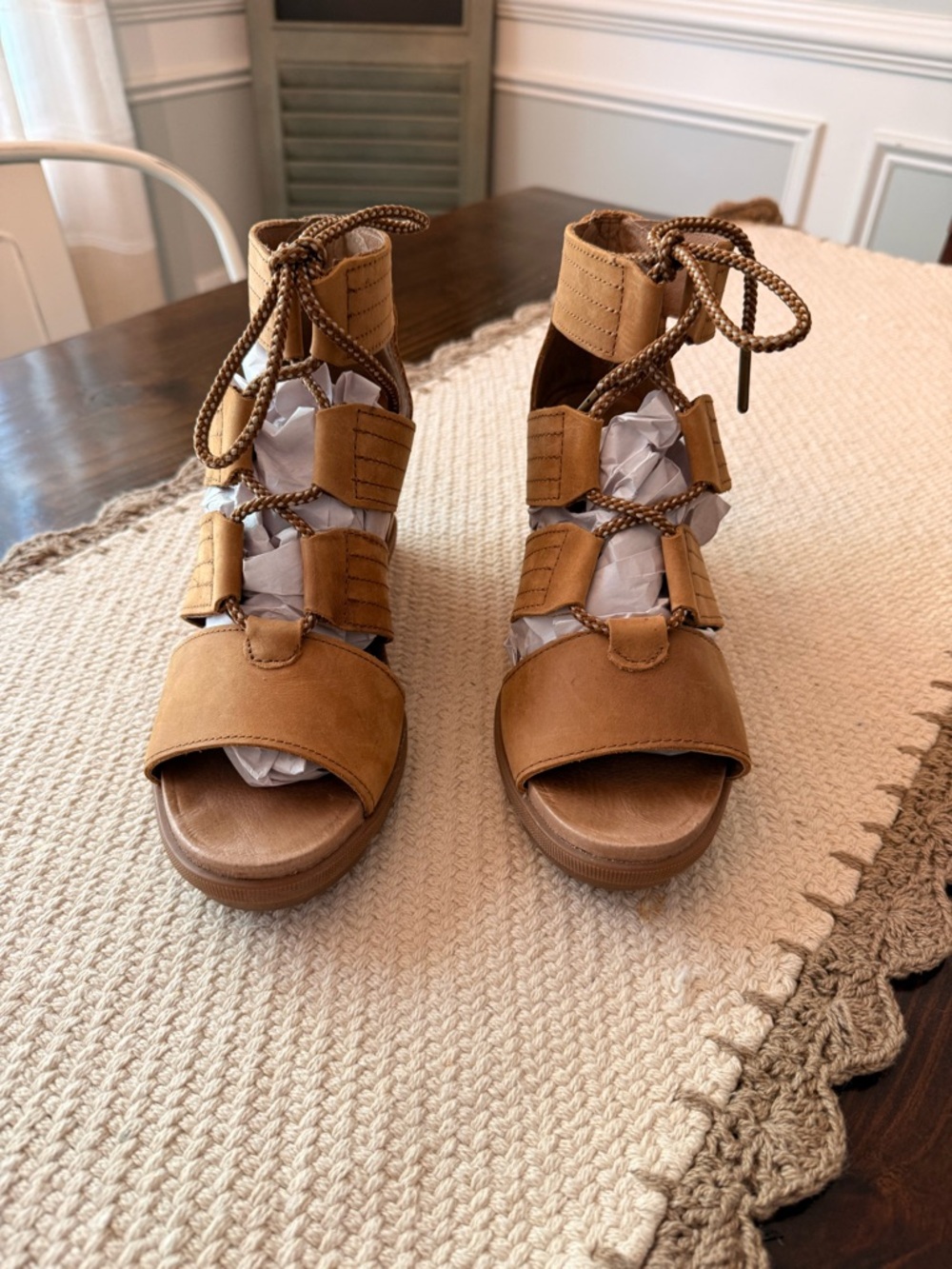Sorel Women's Joanie II Lace Wedge Sandals Sz 9 - Picture 4 of 8